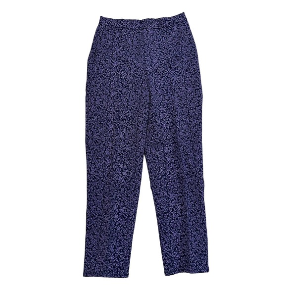 Isaac Mizrahi Pants - Isaac Mizarhi Live Size 0 Petite Purple Small Floral Cottage Cottagecore Size 0P